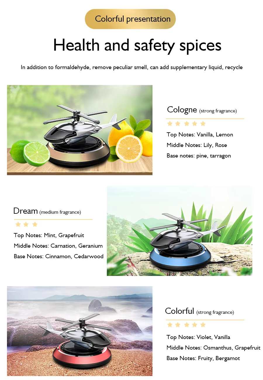 Car Dashboard Perfume Ornaments Fighter Liquid Essential Oil Perfume Car Solar Aircraft air Freshener