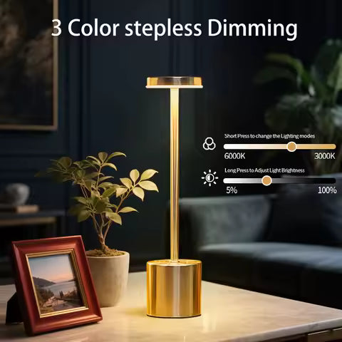 Classic Table Lamp USB Rechargeable Night Light Stepless Dimming Touch Desk Lamp